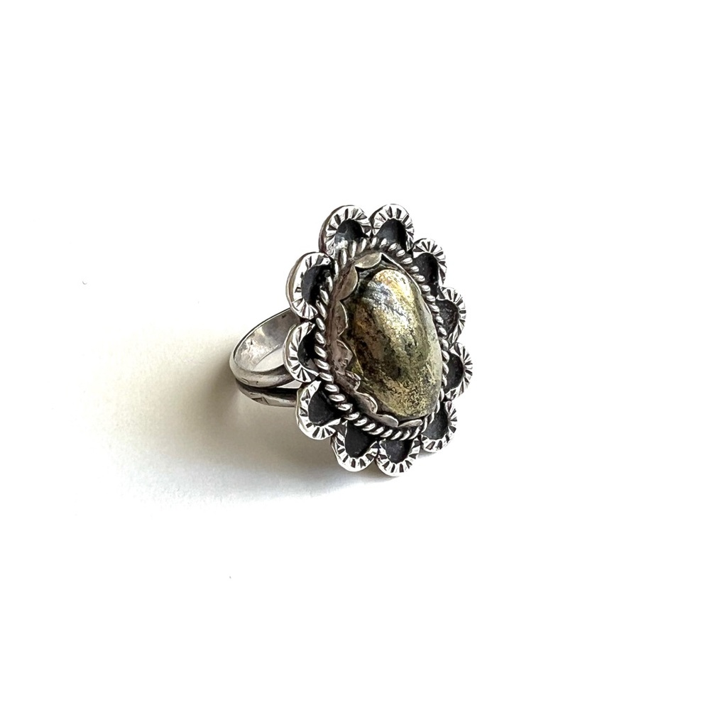 Vintage pyrite sterling silver ring Ring, size 6